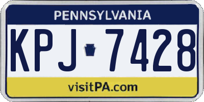 PA license plate KPJ7428