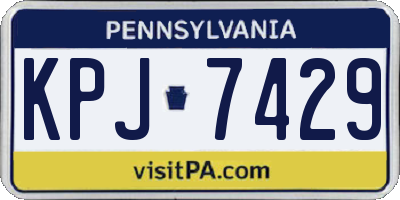 PA license plate KPJ7429