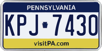 PA license plate KPJ7430