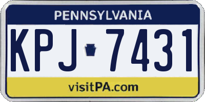 PA license plate KPJ7431