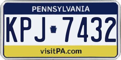 PA license plate KPJ7432