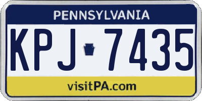 PA license plate KPJ7435