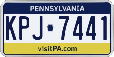 PA license plate KPJ7441