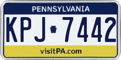 PA license plate KPJ7442
