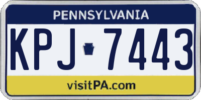PA license plate KPJ7443