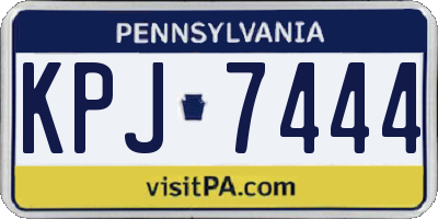 PA license plate KPJ7444