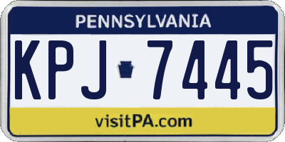 PA license plate KPJ7445