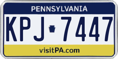 PA license plate KPJ7447