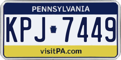 PA license plate KPJ7449