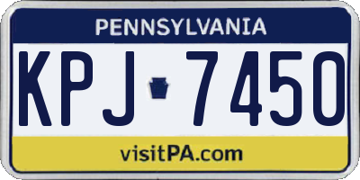 PA license plate KPJ7450