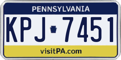 PA license plate KPJ7451