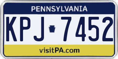 PA license plate KPJ7452