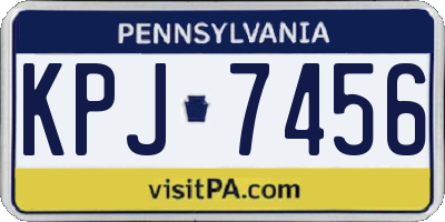 PA license plate KPJ7456