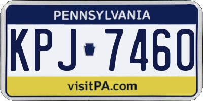PA license plate KPJ7460