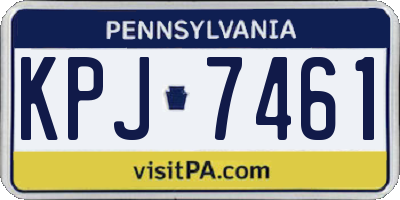 PA license plate KPJ7461