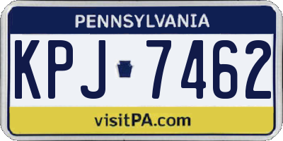 PA license plate KPJ7462