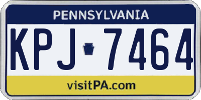 PA license plate KPJ7464