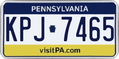 PA license plate KPJ7465