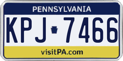 PA license plate KPJ7466