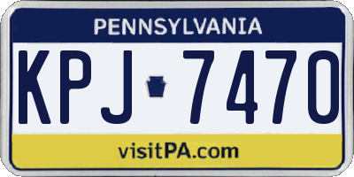 PA license plate KPJ7470