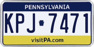 PA license plate KPJ7471