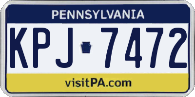 PA license plate KPJ7472