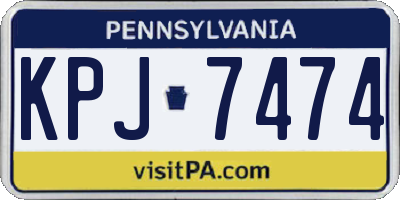 PA license plate KPJ7474