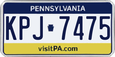 PA license plate KPJ7475