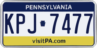 PA license plate KPJ7477