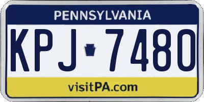 PA license plate KPJ7480