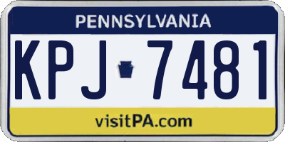 PA license plate KPJ7481