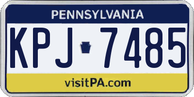 PA license plate KPJ7485