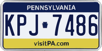 PA license plate KPJ7486