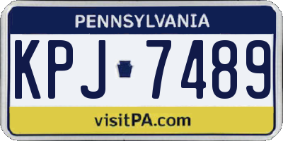 PA license plate KPJ7489