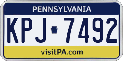 PA license plate KPJ7492