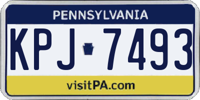 PA license plate KPJ7493