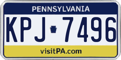 PA license plate KPJ7496