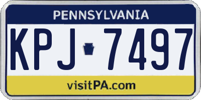 PA license plate KPJ7497