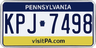 PA license plate KPJ7498
