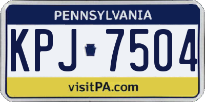 PA license plate KPJ7504