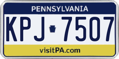 PA license plate KPJ7507
