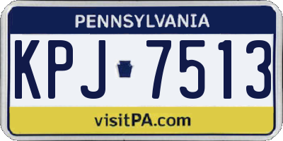 PA license plate KPJ7513