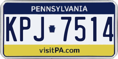 PA license plate KPJ7514