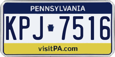 PA license plate KPJ7516
