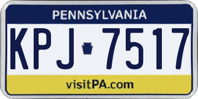 PA license plate KPJ7517