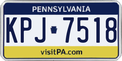 PA license plate KPJ7518