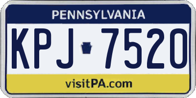 PA license plate KPJ7520