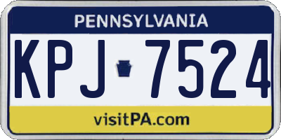 PA license plate KPJ7524