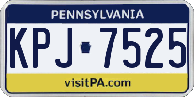 PA license plate KPJ7525