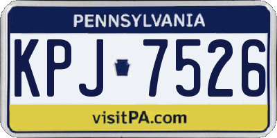PA license plate KPJ7526